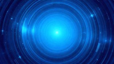 The primary subject of the image is a blue, circular, swirling pattern. The setting is a blue background, and the visual style appears to be a digital art or illustration. The dominant colors are blue and white, creating a calm and serene atmosphere.