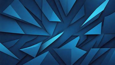 The primary subject of the image is a blue wall with a geometric pattern. The setting is a room with a blue background. The visual style is a digital art or illustration, creating a modern and abstract appearance. The dominant colors are blue and white, giving the image a calm and serene atmosphere.