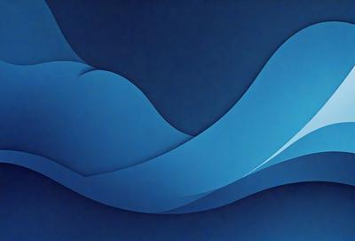 The primary subject of the image is a blue wave, which is the main focus of the scene. The setting is a dark blue background, creating a contrasting and dramatic effect. The visual style is a digital art or illustration, as the wave is depicted in a detailed and artistic manner. The dominant colors are blue and black, giving the image a calm and serene atmosphere.