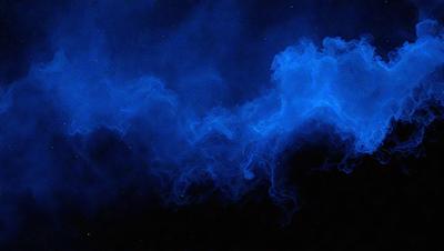The primary subject of the image is a blue cloudy sky with a starry background. The visual style appears to be a digital art or illustration, as the cloudy sky and stars are depicted in a more artistic manner than a typical photo. The colors and mood of the image are predominantly blue and dark, creating a sense of depth and mystery.