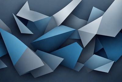 The primary subject of the image is a blue geometric pattern, which is the main focus of the image. The setting is a dark background, which contrasts with the blue pattern. The visual style is a digital art or illustration, as the pattern appears to be a digital creation. The dominant colors are blue and black, creating a calm and sophisticated atmosphere.