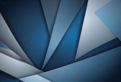 The primary subject of the image is a blue and white geometric pattern. The setting is a dark blue background, which contrasts with the white and blue geometric shapes. The visual style is a combination of digital art and illustration, creating a modern and artistic appearance. The dominant colors are blue and white, giving the image a calm and sophisticated mood.