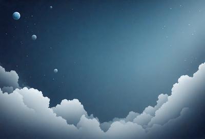 The primary subject of the image is a cloudy night sky filled with stars. The setting is a dark, cloudy night, with the sky serving as the background. The visual style is a digital art or illustration, creating a sense of depth and atmosphere. The colors are predominantly dark, with the stars and clouds providing a contrasting, luminous effect. The overall mood is one of tranquility and wonder, as the viewer gazes upon the vast expanse of the night sky.