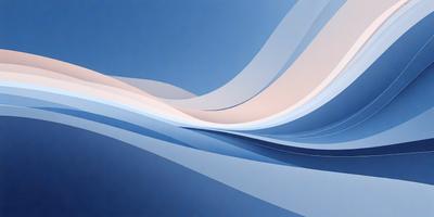 The primary subject of the image is a blue and white wave pattern. The setting is a blue background, which creates a visually appealing contrast with the wave pattern. The visual style is a combination of digital art and illustration, giving the image a modern and artistic appearance. The dominant colors are blue and white, creating a calming and serene atmosphere.