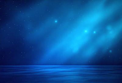 The primary subject of the image is the night sky, which is filled with stars. The setting is a dark, star-filled sky, and the visual style is a digital art or illustration. The colors and mood of the image are predominantly blue, creating a serene and peaceful atmosphere.