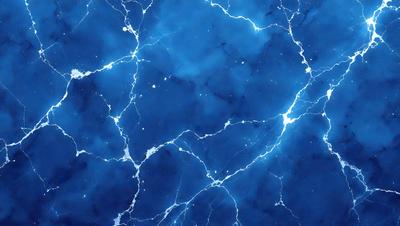 The primary subject of the image is a blue, swirling, and textured surface, which appears to be a painting or a digital artwork. The setting is a blue background, and the visual style is a combination of painting and digital art. The dominant colors are blue and white, creating a serene and calming atmosphere.