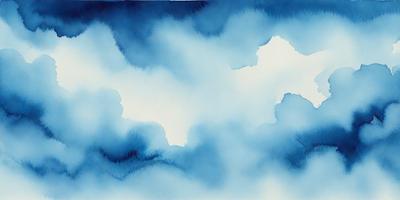 The primary subject of the image is a cloudy blue sky. The setting is a painting or drawing of a cloudy sky, which is the main focus of the image. The visual style is artistic, with the cloudy sky being the primary subject. The colors and mood of the image are predominantly blue, creating a calm and serene atmosphere.