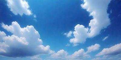The primary subject of the image is a cloudy blue sky filled with various cloud formations. The setting is an open, cloudy sky, and the visual style is a natural, outdoor scene. The colors and mood of the image are predominantly blue and cloudy, creating a serene and peaceful atmosphere.