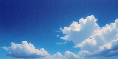 The primary subject of the image is a cloudy blue sky with a few white clouds. The setting is a vast open space, likely the sky above the Earth. The visual style is a natural, outdoor scene, with no indication of being a photo, digital art, illustration, drawing, pattern, texture, or clipart. The colors and mood are predominantly blue and white, with a sense of tranquility and vastness.