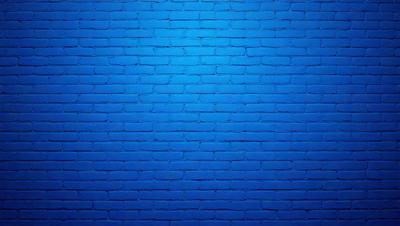 The primary subject of the image is a blue brick wall. The setting is a brick wall, and the visual style is a photo. The dominant colors are blue and white, creating a calm and serene atmosphere.