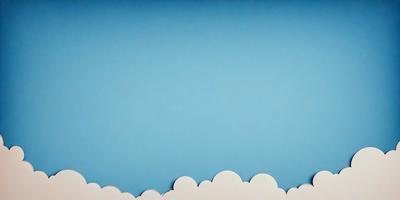 The primary subject of the image is a blue sky with white clouds. The setting is a blue background, and the visual style is a photo. The dominant colors are blue and white, creating a calm and serene atmosphere.