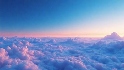 The primary subject of the image is a cloudy sky filled with clouds. The setting is a beautiful blue sky, which serves as the backdrop for the clouds. The visual style of the image is a photo, capturing the natural beauty of the cloudy sky. The colors and mood of the image are predominantly blue and serene, creating a peaceful and calming atmosphere.