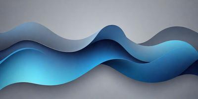 The primary subject of the image is a blue wave, which is the main focus of the scene. The wave is depicted in a digital art style, giving it a modern and visually appealing appearance. The setting is a gray background, which contrasts with the blue wave, creating a striking visual effect. The overall atmosphere of the image is dynamic and energetic, as the blue wave appears to be in motion.