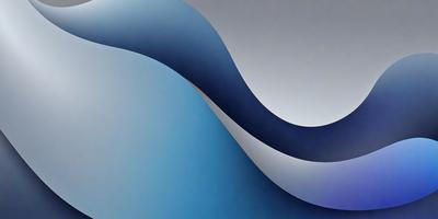 The primary subject of the image is a blue wave pattern. The setting is a white wall, and the visual style appears to be a digital art or illustration. The dominant colors are blue and white, creating a calm and serene atmosphere.