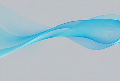 The primary subject of the image is a blue wave or ripple pattern. The setting is a white background, which provides a clean and minimalist appearance. The visual style is a digital art or illustration, as the wave pattern is created using a computer or digital tool. The dominant colors are blue and white, giving the image a calm and serene atmosphere.