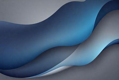 The primary subject of the image is a blue and white wave, which is the main focus of the scene. The wave is depicted in a digital art style, giving it a modern and visually appealing appearance. The setting is a gray background, which contrasts with the vibrant colors of the wave. The overall atmosphere of the image is dynamic and energetic, as the wave appears to be in motion.