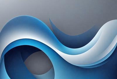 The primary subject of the image is a large, blue wave. The wave is the main focus of the image, and it is displayed in a visually striking manner. The setting is a gray wall, which serves as the backdrop for the wave. The visual style of the image is a combination of digital art and illustration, creating a dynamic and engaging scene. The dominant colors in the image are blue and gray, which contribute to the overall mood of the scene.