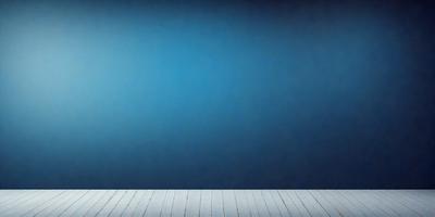 The primary subject of the image is a blue wall with a white floor. The setting is a room with a blue wall and a white floor. The visual style is a photo, and the colors and mood are predominantly blue and white, creating a calm and serene atmosphere.