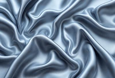 The primary subject of the image is a close-up of a blue fabric, possibly a piece of silk or satin. The setting is a room with a blue background, which adds to the overall atmosphere. The visual style is a close-up of the fabric, showcasing its texture and details. The colors and mood of the image are predominantly blue, creating a calm and serene atmosphere.