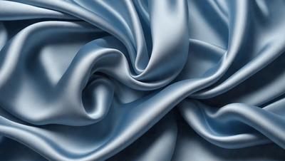 The primary subject of the image is a blue fabric, which appears to be a piece of silk. The setting is a close-up of the fabric, showcasing its texture and intricate patterns. The visual style is a detailed, realistic representation of the fabric, capturing its unique features. The colors and mood of the image are predominantly blue, creating a calm and serene atmosphere.