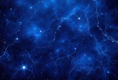 The primary subject of the image is a blue sky filled with stars. The setting is a night sky, and the visual style is a photo. The dominant colors are blue and white, creating a serene and peaceful atmosphere.