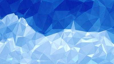 The primary subject of the image is a blue sky with a pattern of triangles. The setting is a cloudy blue sky, and the visual style is a digital art or illustration. The dominant colors are blue and white, creating a calm and serene atmosphere.