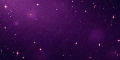 The primary subject of the image is a purple background with a pattern of stars. The setting is a dark, starry night, and the visual style is a combination of a photo and digital art. The colors and mood of the image are predominantly purple, creating a serene and peaceful atmosphere.