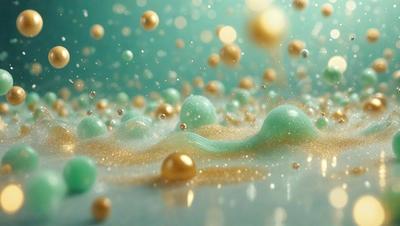 The primary subject of the image is a close-up of a blue and gold swirling pattern, which appears to be a digital art or illustration. The setting is a blue background, and the visual style is a mix of digital art and illustration. The dominant colors are blue and gold, creating a vibrant and lively atmosphere.