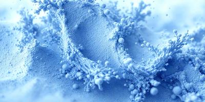 The primary subject of the image is a pair of blue shoes, which are the main objects in the scene. The setting is a white background, and the visual style is a digital art or illustration. The colors in the image are predominantly blue, creating a calm and soothing atmosphere.