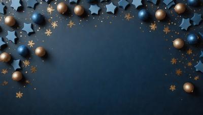 The primary subject of the image is a blue background with gold stars scattered across it. The setting appears to be a night sky, and the visual style is a combination of digital art and illustration. The dominant colors are blue and gold, creating a serene and peaceful atmosphere.