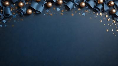 The primary subject of the image is a blue background with gold stars scattered across it. The setting is a dark blue surface, and the visual style appears to be a combination of a photo and digital art. The colors and mood of the image are predominantly dark and moody, with the gold stars adding a touch of brightness and contrast.