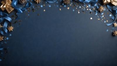 The primary subject of the image is a blue background with a star pattern. The setting is a dark blue background, and the visual style appears to be a digital art or illustration. The dominant colors are blue and gold, creating a calm and serene atmosphere.
