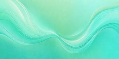 The primary subject of the image is a large, flowing wave. The wave is depicted in a digital art style, with a vibrant green color and a sense of motion. The setting is a bright, aqua-colored background, which complements the wave's vivid hue. The overall atmosphere of the image is dynamic and energetic, as the wave appears to be in motion, creating a sense of movement and flow.
