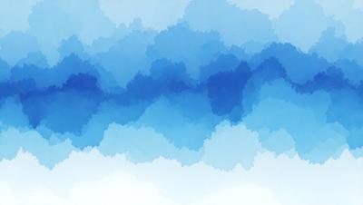 The primary subject of the image is a blue cloudy sky. The setting is a cloudy blue sky with a few white clouds. The visual style is a digital art or illustration, creating a vibrant and dynamic atmosphere. The dominant colors are blue and white, with the blue sky and white clouds creating a sense of depth and movement.