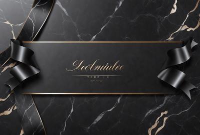 The primary subject of the image is a black and gold box with a marble texture. The setting is a black and gold background, which complements the box's design. The visual style is a combination of digital art and illustration, creating a sophisticated and elegant appearance. The colors and mood of the image are predominantly black and gold, giving it a luxurious and high-end feel.