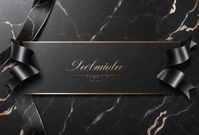 The primary subject of the image is a black and gold box with a marble texture. The setting is a black and gold background, which complements the box's design. The visual style is a combination of digital art and illustration, creating a sophisticated and elegant appearance. The colors and mood of the image are predominantly black and gold, giving it a luxurious and high-end feel.