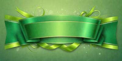 The primary subject of the image is a green ribbon. The ribbon is woven and appears to be made of fabric. The setting is a green background, which complements the green color of the ribbon. The visual style is a close-up of the ribbon, showcasing its texture and details. The colors and mood of the image are predominantly green, creating a calm and serene atmosphere.