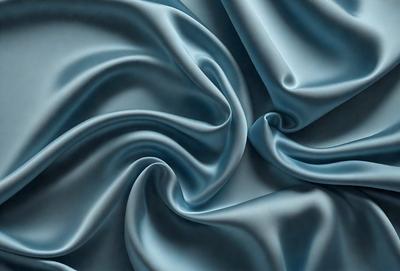 The primary subject of the image is a blue fabric, which is the main object, scene, or focus of the image. The setting or background is a blue cloth, and the visual style is a photo. The dominant colors and overall atmosphere are blue and serene.