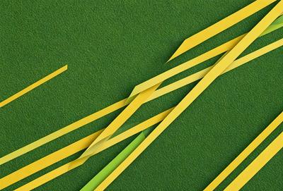 The primary subject of the image is a green surface with yellow stripes. The setting is a close-up of the green and yellow stripes, which creates a visually striking pattern. The visual style is a combination of digital art and illustration, as the stripes are created using a digital tool. The colors and mood of the image are vibrant and energetic, with the green and yellow stripes evoking a sense of movement and dynamism.