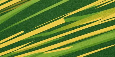 The primary subject of the image is a close-up of a green and yellow grassy field. The setting is a natural environment, with the grass being the main focus of the scene. The visual style of the image is a combination of a photo and a digital art, creating a vibrant and lively atmosphere. The dominant colors in the image are green and yellow, which contribute to the overall mood of the scene.
