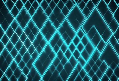 The primary subject of the image is a blue and white patterned wall. The setting is a dark room, and the visual style appears to be a digital art or illustration. The dominant colors are blue and white, creating a calm and soothing atmosphere.
