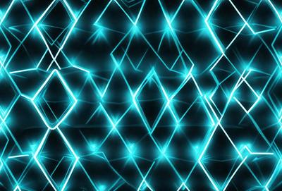 The primary subject of the image is a blue and white patterned background. The setting is a dark background, which contrasts with the bright blue and white pattern. The visual style is a digital art or illustration, as the pattern appears to be a digital creation. The colors and mood of the image are predominantly blue and white, creating a calm and serene atmosphere.