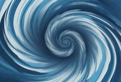 The primary subject of the image is a spiral pattern, which is the main object, scene, or focus of the image. The spiral pattern is set against a blue background, creating a visually striking contrast. The spiral pattern is depicted in a digital art style, giving it a modern and dynamic appearance. The overall atmosphere of the image is one of movement and energy, as the spiral pattern seems to be in constant motion.
