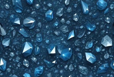The primary subject of the image is a blue background with a pattern of blue and white crystals. The setting is a blue sky, and the visual style is a digital art or illustration. The dominant colors are blue and white, creating a calm and serene atmosphere.