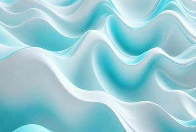 The primary subject of the image is a large, white, and blue wave. The wave is the main focus of the image, and it appears to be a digital art or illustration. The setting is a blue and white ocean, with the wave extending across the entire image. The visual style is modern and captivating, with the wave's colors and patterns creating a dynamic and vibrant atmosphere.