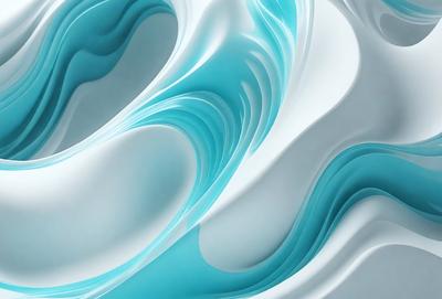 The primary subject of the image is a blue and white swirl pattern, which appears to be a digital art or illustration. The setting is a white background, and the visual style is a combination of digital art and illustration. The dominant colors are blue and white, creating a calming and soothing atmosphere.