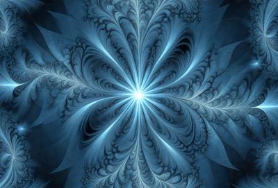 The primary subject of the image is a blue and white spiral pattern, which appears to be a digital art or illustration. The setting is a dark blue background, which contrasts with the spiral pattern. The visual style is a combination of digital art and illustration, creating a unique and intricate design. The colors and mood of the image are predominantly blue and white, giving it a calm and serene atmosphere.