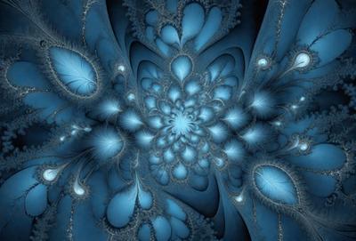 The primary subject of the image is a blue and white flower, which is the main object, scene, or focus of the image. The setting or background features a blue and white pattern, which adds to the visual style of the image. The overall atmosphere is vibrant and colorful, with the blue and white flower being the dominant colors.