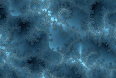 The primary subject of the image is a blue and white patterned background, which appears to be a digital art or illustration. The setting is a dark blue background with a swirling pattern, giving the scene a unique and intricate visual style. The colors and mood of the image are predominantly dark blue and white, creating a sense of depth and complexity.