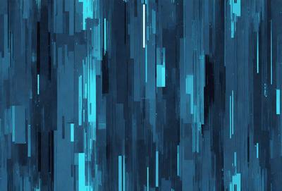 The primary subject of the image is a blue and black patterned background. The setting is a dark, blue-toned environment, possibly a night sky. The visual style is a combination of digital art and illustration, creating a unique and intriguing pattern. The colors and mood of the image are predominantly dark and moody, with the blue hues adding a sense of depth and mystery to the scene.